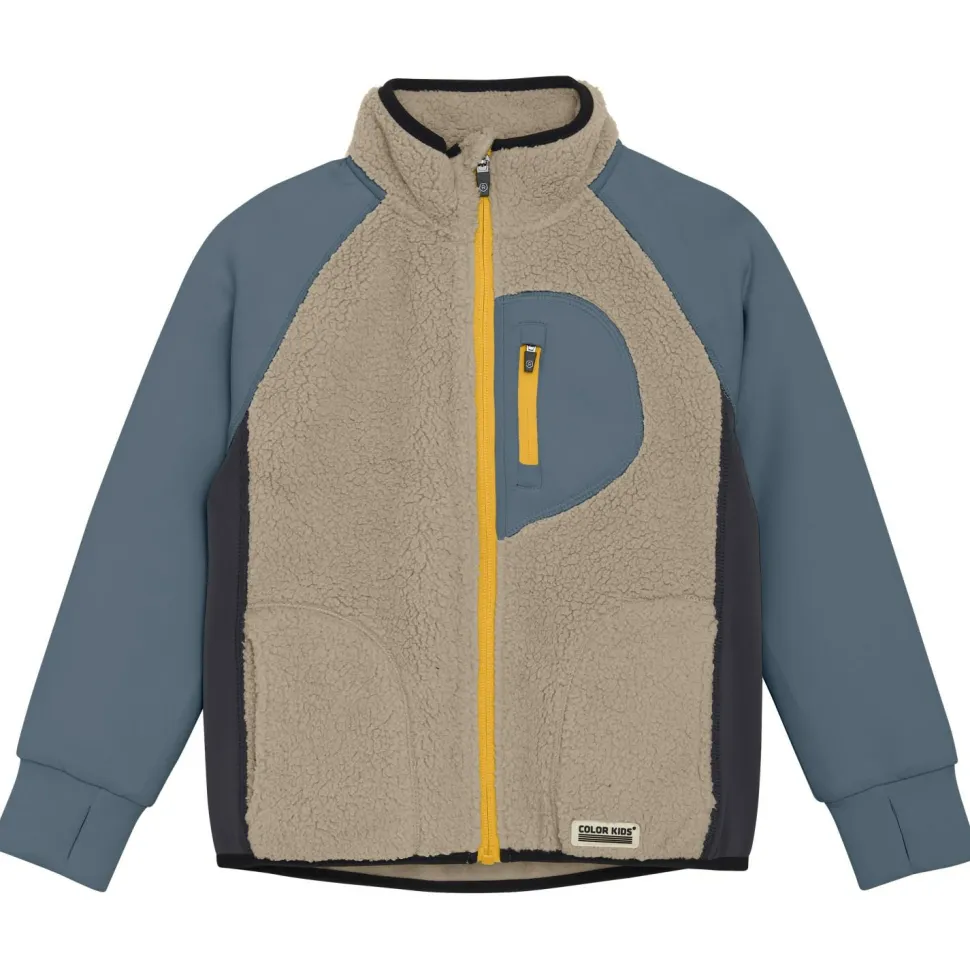 Color Kids - Kid's Teddy Jacket with Fleece Sleeves - Fleecejacke