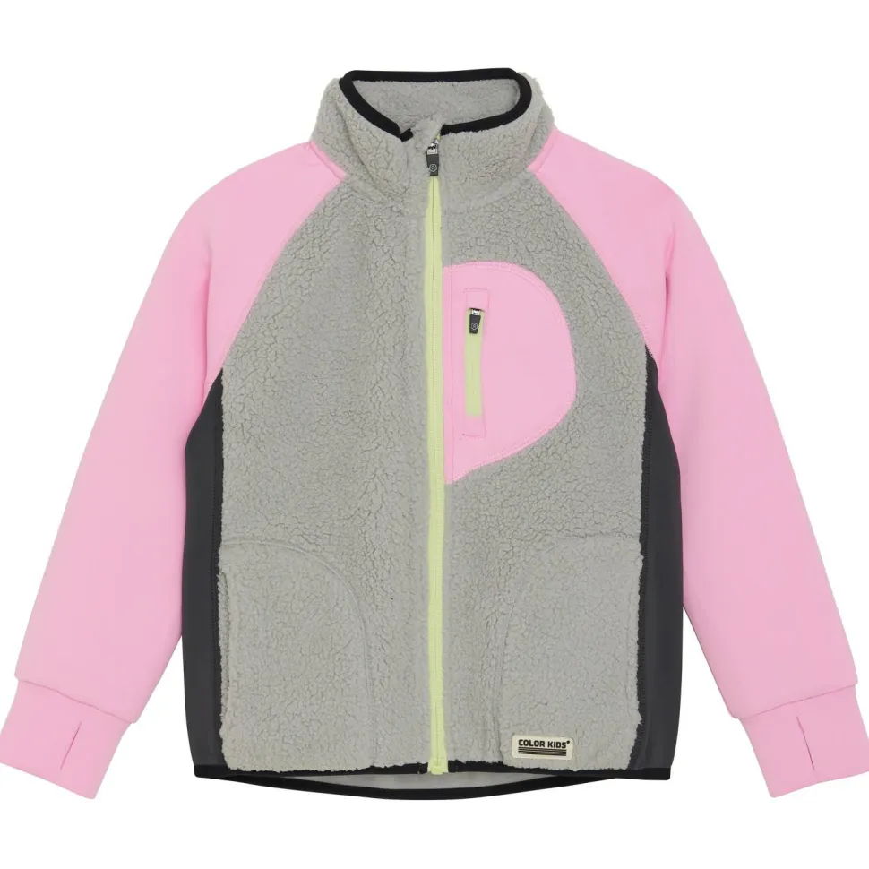 Color Kids - Kid's Teddy Jacket with Fleece Sleeves - Fleecejacke