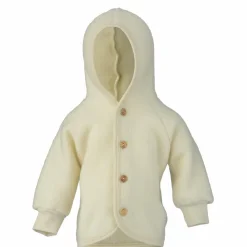 Engel - Kinder Kapuzenjacke mit Holzknöpfen - Wolljacke