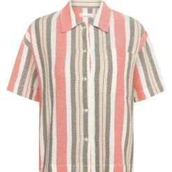 KnowledgeCotton Apparel - Women's Striped S/S Shirt - Bluse