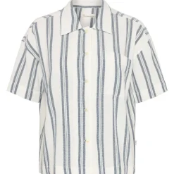 KnowledgeCotton Apparel - Women's Striped S/S Shirt - Bluse