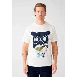 KnowledgeCotton Apparel - Single Jersey Big Owl MTN Print - T-Shirt