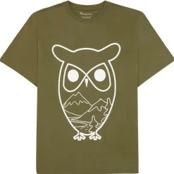 KnowledgeCotton Apparel - Single Jersey Big Owl MTN Print - T-Shirt