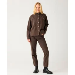 KnowledgeCotton Apparel - Women's Loose Stand Collar Heavy - Bluse