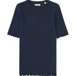 KnowledgeCotton Apparel - Women's Rib Tee Ruffle Hemming - T-Shirt