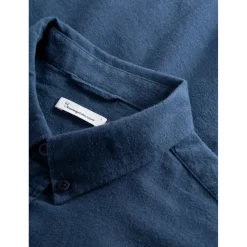 KnowledgeCotton Apparel - Regular Fit Melangé Flannel Shirt - Hemd
