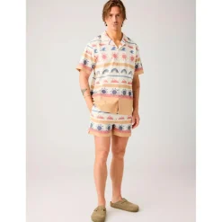 KnowledgeCotton Apparel - Mid-Thigh Icon AOP Seersucker Swimshorts - Badehose