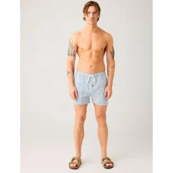 KnowledgeCotton Apparel - Mid-Thigh Stripe Seersucker Swimshorts - Badehose