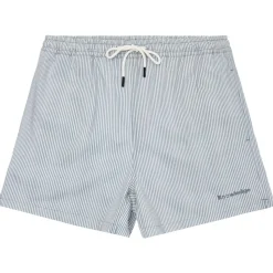 KnowledgeCotton Apparel - Mid-Thigh Stripe Seersucker Swimshorts - Badehose