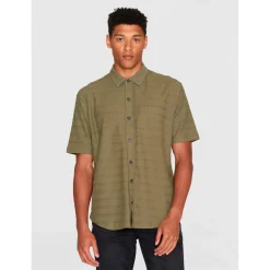 KnowledgeCotton Apparel - Loose S/S Solid Striped Jersey - Hemd