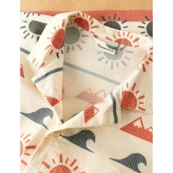 KnowledgeCotton Apparel - Box Fit Short Sleeved AOP Seersucker Shirt - Hemd