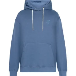 KnowledgeCotton Apparel - Loose Kangaroo Pocket Sweat with Embroidery - Hoodie