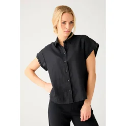 KnowledgeCotton Apparel - Women's Aster Fold Up S/S - Bluse