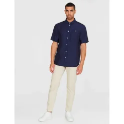 KnowledgeCotton Apparel - Regular Linen S/S Shirt - Hemd