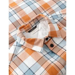 KnowledgeCotton Apparel - Checked Loose Fit Padded Overshirt - Hemd