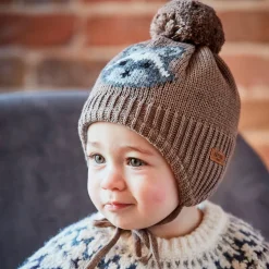 maximo - Boy-Mütze Waschbär ausgenäht mit Pompon und Futter - Mütze