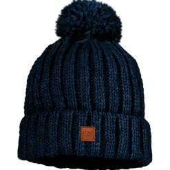 maximo - Kid's Mütze Rippe mit Pompon und Fleecefutter - Mütze