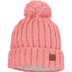maximo - Kid's Mütze Rippe mit Pompon und Fleecefutter - Mütze