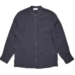 Mazine - Stand Collar Linen Shirt - Hemd