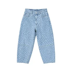 Mazine - Women's Printed Barrel Leg Denim Pants - Jeans