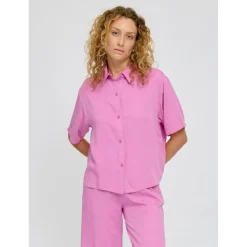 Mazine - Women's Short Sleeve Viscose Shirt - Bluse