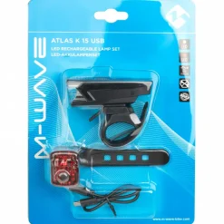 M-Wave - Atlas K 15 USB Set - Fahrradlampen-Set