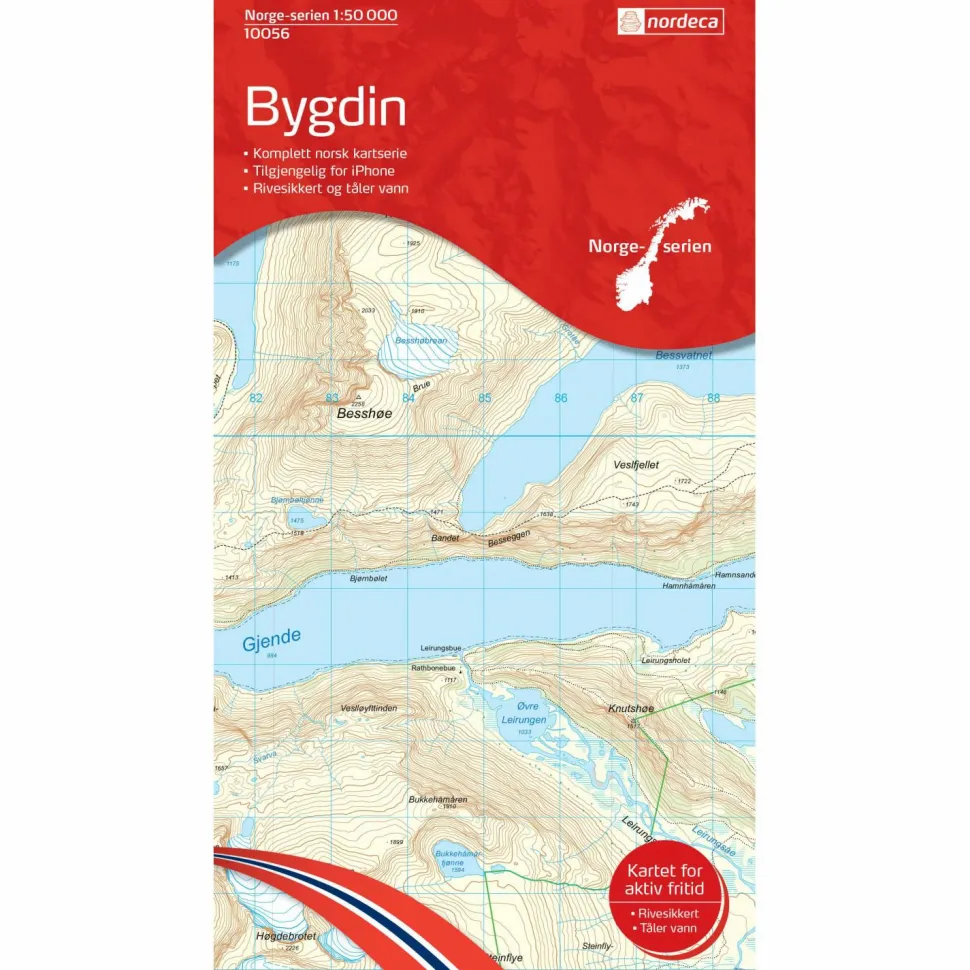 Nordeca - Wander-Outdoorkarte: Bygdin 1/50 - Wanderkarte