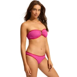Seafolly - Women's Beach Bound Ring Front Bandeau - Bikini-Top