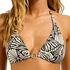 Seafolly - Women's C Shells Reversible Longline Slide Tri - Bikini-Top