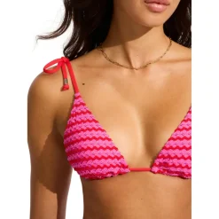Seafolly - Women's Mesh Effect Slide Tri - Bikini-Top