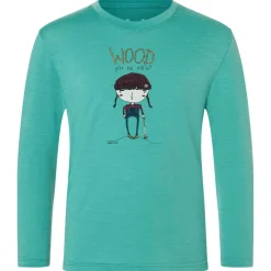 super.natural - Kid's Wood Craftine L/S - Merinoshirt