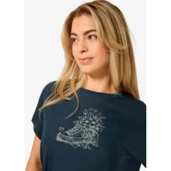super.natural - Women's Flower Sneakers Loose Tee - Merinoshirt