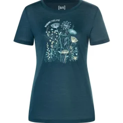 super.natural - Women's Rock Flowers Tee - Merinoshirt