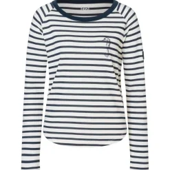 super.natural - Women's Sea Horse Stripe Bio Crew - Merinolongsleeve