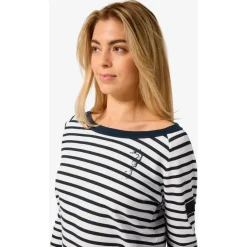 super.natural - Women's Sea Horse Stripe Bio Crew - Merinolongsleeve