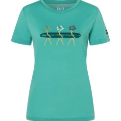 super.natural - Women's Surfing Flowers Tee - Merinoshirt