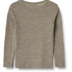 WHEAT - Kid's Gestreiftes Langarm-Shirt Wool / Silk - Merinounterwäsche